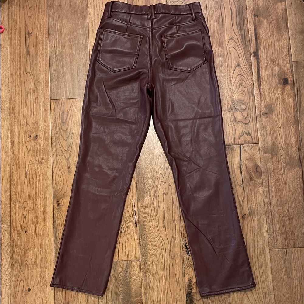 GOOD AMERICAN Red Faux Leather Pants, 10/30 - Picture 8 of 11